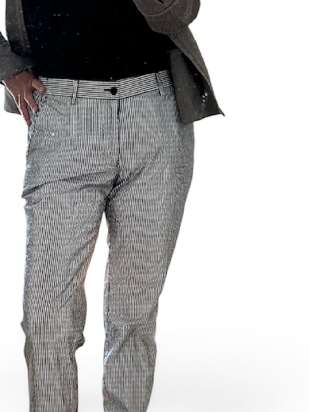 Men’s Black & White Pinstripe Dress Pants